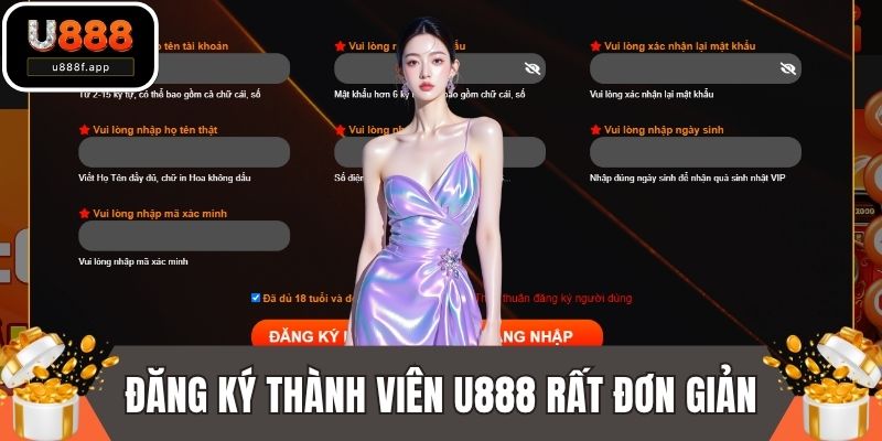 Đăng ký thành viên U888 rất đơn giản